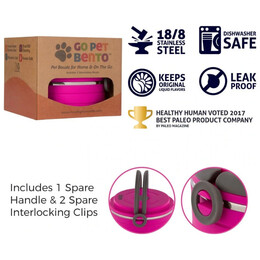 Healthy Human Go Pet Bento 2 x 450ml Bowl Ροζ 16oz HH-SOB36